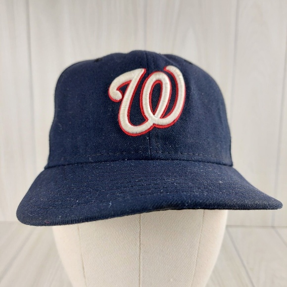 New Era Other - Vintage Washington Nationals New Era Fitted Hat Cap 7 Made In USA‎ Blue